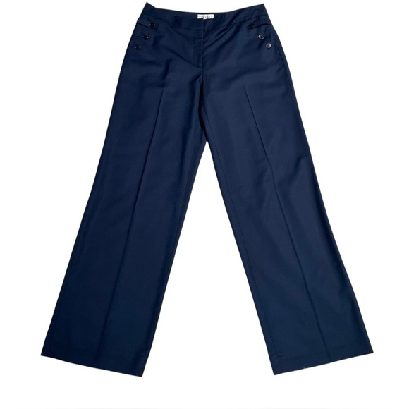 Talbots Italian Fabric Wide Leg High Rise Sailor Pants Dress Pants Silk Blend - Picture 1 of 10